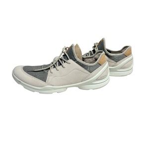 Ecco size 41 Gray and Tan Casual Shoes Biom NWOB yak leather